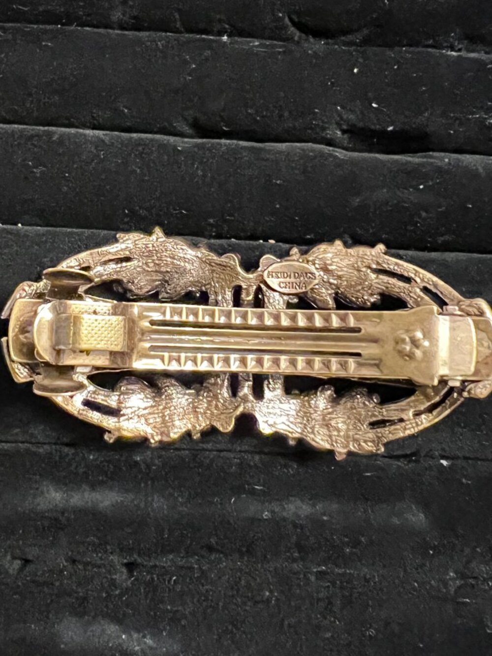 Heidi Daus VINTAGE Gold-tone multicolor rhinestone hair barrette - Picture 5 of 5